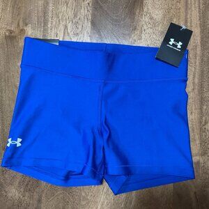 Under Armor Womens Active Shorts NWT Size Medium M Armor Mid Rise Shorty Blue